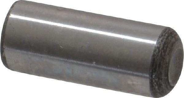 Value Collection - 5/16" Diam x 3/4" Pin Length Grade 8 Alloy Steel Standard Dowel Pin - C 50-58 Hardness, 20,000 Lb Breaking Strength, 1 Beveled & 1 Rounded End - Exact Industrial Supply