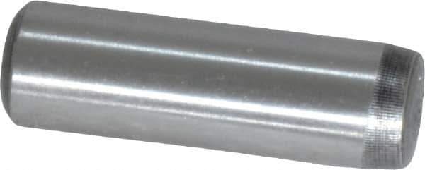 Value Collection - 5/16" Diam x 1" Pin Length Grade 8 Alloy Steel Standard Dowel Pin - C 50-58 Hardness, 20,000 Lb Breaking Strength, 1 Beveled & 1 Rounded End - Exact Industrial Supply