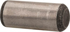 Value Collection - 3/8" Diam x 7/8" Pin Length Grade 8 Alloy Steel Standard Dowel Pin - C 50-58 Hardness, 28,700 Lb Breaking Strength, 1 Beveled & 1 Rounded End - Exact Industrial Supply