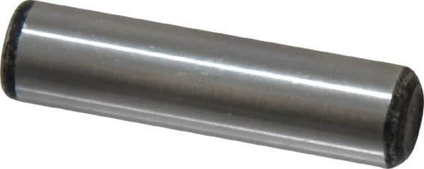 Value Collection - 3/8" Diam x 1-1/2" Pin Length Grade 8 Alloy Steel Standard Dowel Pin - C 50-58 Hardness, 28,700 Lb Breaking Strength, 1 Beveled & 1 Rounded End - Exact Industrial Supply