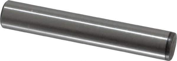 Value Collection - 3/8" Diam x 2-1/4" Pin Length Grade 8 Alloy Steel Standard Dowel Pin - C 50-58 Hardness, 28,700 Lb Breaking Strength, 1 Beveled & 1 Rounded End - Exact Industrial Supply