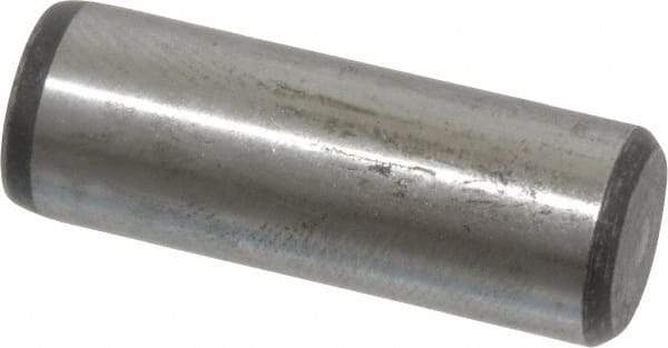 Value Collection - 7/16" Diam x 1-1/4" Pin Length Grade 8 Alloy Steel Standard Dowel Pin - C 50-58 Hardness, 39,100 Lb Breaking Strength, 1 Beveled & 1 Rounded End - Exact Industrial Supply