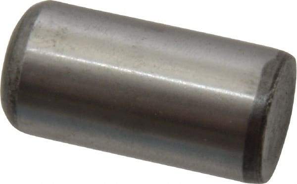 Value Collection - 1/2" Diam x 1" Pin Length Grade 8 Alloy Steel Standard Dowel Pin - C 50-58 Hardness, 51,000 Lb Breaking Strength, 1 Beveled & 1 Rounded End - Exact Industrial Supply