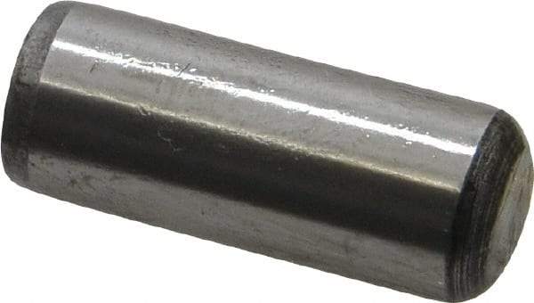 Value Collection - 1/2" Diam x 1-1/4" Pin Length Grade 8 Alloy Steel Standard Dowel Pin - C 50-58 Hardness, 51,000 Lb Breaking Strength, 1 Beveled & 1 Rounded End - Exact Industrial Supply