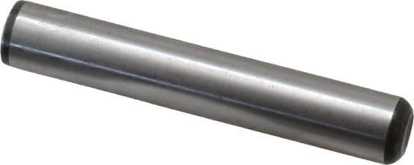 Value Collection - 1/2" Diam x 3" Pin Length Grade 8 Alloy Steel Standard Dowel Pin - C 50-58 Hardness, 51,000 Lb Breaking Strength, 1 Beveled & 1 Rounded End - Exact Industrial Supply