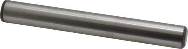 Value Collection - 1/2" Diam x 4" Pin Length Grade 8 Alloy Steel Standard Dowel Pin - C 50-58 Hardness, 51,000 Lb Breaking Strength, 1 Beveled & 1 Rounded End - Exact Industrial Supply