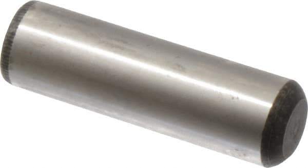 Value Collection - 3/4" Diam x 2-1/2" Pin Length Grade 8 Alloy Steel Standard Dowel Pin - C 50-58 Hardness, 114,000 Lb Breaking Strength, 1 Beveled & 1 Rounded End - Exact Industrial Supply