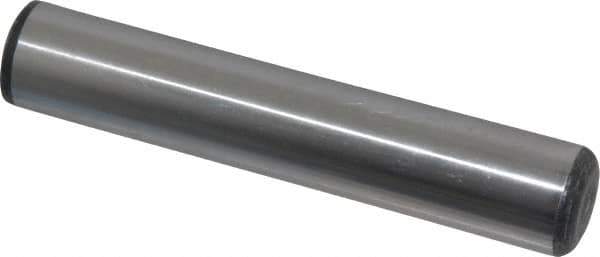 Value Collection - 3/4" Diam x 4" Pin Length Grade 8 Alloy Steel Standard Dowel Pin - C 50-58 Hardness, 114,000 Lb Breaking Strength, 1 Beveled & 1 Rounded End - Exact Industrial Supply