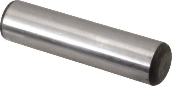 Value Collection - 7/8" Diam x 3-1/2" Pin Length Grade 8 Alloy Steel Standard Dowel Pin - C 50-58 Hardness, 156,000 Lb Breaking Strength, 1 Beveled & 1 Rounded End - Exact Industrial Supply