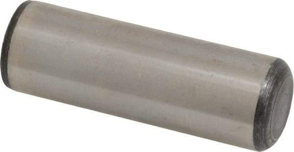 Value Collection - 1" Diam x 3" Pin Length Grade 8 Alloy Steel Standard Dowel Pin - C 50-58 Hardness, 204,000 Lb Breaking Strength, 1 Beveled & 1 Rounded End - Exact Industrial Supply