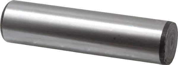 Value Collection - 1" Diam x 4" Pin Length Grade 8 Alloy Steel Standard Dowel Pin - C 50-58 Hardness, 204,000 Lb Breaking Strength, 1 Beveled & 1 Rounded End - Exact Industrial Supply