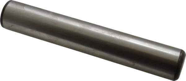 Value Collection - 1" Diam x 6" Pin Length Grade 8 Alloy Steel Standard Dowel Pin - C 50-58 Hardness, 204,000 Lb Breaking Strength, 1 Beveled & 1 Rounded End - Exact Industrial Supply