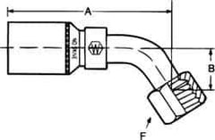 Eaton - 1 - 7/16-12 Thread Hydraulic Hose Elbow - 1" Hose Diam - Exact Industrial Supply