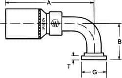 Eaton - Hydraulic Hose Elbow - 3/4" Hose Diam - Exact Industrial Supply