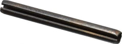 Made in USA - 3/32" Diam x 7/8" Long Slotted Spring Pin - Grade 1070-1090 Alloy Steel, Black Oxide Finish - Exact Industrial Supply