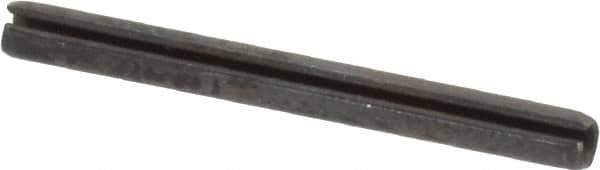 Made in USA - 3/32" Diam x 1" Long Slotted Spring Pin - Grade 1070-1090 Alloy Steel, Black Oxide Finish - Exact Industrial Supply