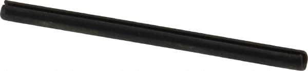 Made in USA - 3/32" Diam x 1-1/2" Long Slotted Spring Pin - Grade 1070-1090 Alloy Steel, Black Oxide Finish - Exact Industrial Supply
