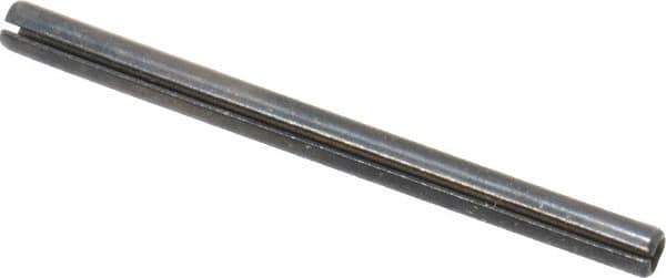 Made in USA - 1/16" Diam x 7/8" Long Slotted Spring Pin - Grade 1070-1090 Alloy Steel, Black Oxide Finish - Exact Industrial Supply