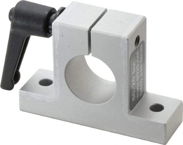 80/20 Inc. - 3 Inch Wide x 2-1/8 Inch High x 7/8 Inch Deep Horizontal Quick Clamp - 1.004 Inch Hole x 0.257 Inch Bolt Hole Diameter - Exact Industrial Supply