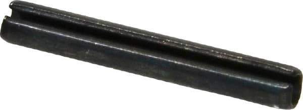 Made in USA - 1/8" Diam x 7/8" Long Slotted Spring Pin - Grade 1070-1090 Alloy Steel, Black Oxide Finish - Exact Industrial Supply