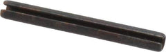 Made in USA - 1/8" Diam x 1-1/8" Long Slotted Spring Pin - Grade 1070-1090 Alloy Steel, Black Oxide Finish - Exact Industrial Supply