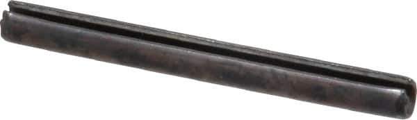 Made in USA - 1/8" Diam x 1-1/4" Long Slotted Spring Pin - Grade 1070-1090 Alloy Steel, Black Oxide Finish - Exact Industrial Supply