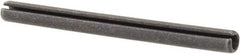Made in USA - 1/8" Diam x 1-1/2" Long Slotted Spring Pin - Grade 1070-1090 Alloy Steel, Black Oxide Finish - Exact Industrial Supply