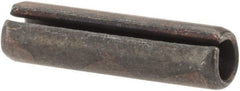 Made in USA - 3/16" Diam x 3/4" Long Slotted Spring Pin - Grade 1070-1090 Alloy Steel, Black Oxide Finish - Exact Industrial Supply
