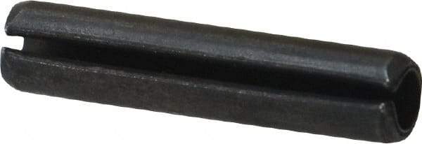 Made in USA - 3/16" Diam x 7/8" Long Slotted Spring Pin - Grade 1070-1090 Alloy Steel, Black Oxide Finish - Exact Industrial Supply