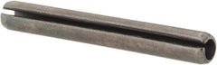 Made in USA - 3/16" Diam x 1-1/2" Long Slotted Spring Pin - Grade 1070-1090 Alloy Steel, Black Oxide Finish - Exact Industrial Supply