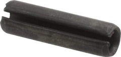 Made in USA - 1/4" Diam x 7/8" Long Slotted Spring Pin - Grade 1070-1090 Alloy Steel, Black Oxide Finish - Exact Industrial Supply