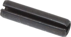 Made in USA - 1/4" Diam x 1" Long Slotted Spring Pin - Grade 1070-1090 Alloy Steel, Black Oxide Finish - Exact Industrial Supply