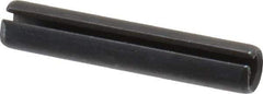 Made in USA - 1/4" Diam x 1-3/8" Long Slotted Spring Pin - Grade 1070-1090 Alloy Steel, Black Oxide Finish - Exact Industrial Supply