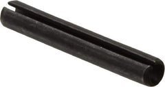 Made in USA - 1/4" Diam x 1-5/8" Long Slotted Spring Pin - Grade 1070-1090 Alloy Steel, Black Oxide Finish - Exact Industrial Supply