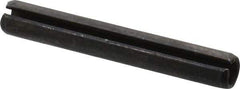 Made in USA - 1/4" Diam x 1-3/4" Long Slotted Spring Pin - Grade 1070-1090 Alloy Steel, Black Oxide Finish - Exact Industrial Supply