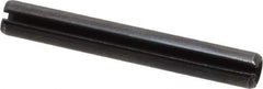 Made in USA - 1/4" Diam x 1-7/8" Long Slotted Spring Pin - Grade 1070-1090 Alloy Steel, Black Oxide Finish - Exact Industrial Supply