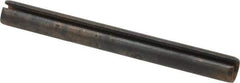 Made in USA - 1/4" Diam x 2-1/2" Long Slotted Spring Pin - Grade 1070-1090 Alloy Steel, Black Oxide Finish - Exact Industrial Supply