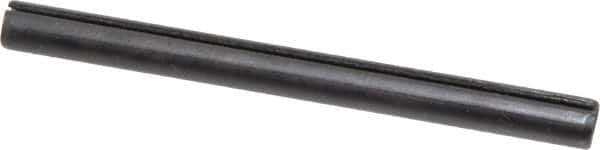 Made in USA - 1/4" Diam x 3" Long Slotted Spring Pin - Grade 1070-1090 Alloy Steel, Black Oxide Finish - Exact Industrial Supply