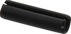 Made in USA - 5/16" Diam x 1-1/8" Long Slotted Spring Pin - Grade 1070-1090 Alloy Steel, Black Oxide Finish - Exact Industrial Supply