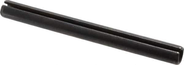 Made in USA - 5/16" Diam x 3-1/4" Long Slotted Spring Pin - Grade 1070-1090 Alloy Steel, Black Oxide Finish - Exact Industrial Supply