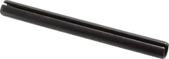 Made in USA - 5/16" Diam x 3-1/4" Long Slotted Spring Pin - Grade 1070-1090 Alloy Steel, Black Oxide Finish - Exact Industrial Supply