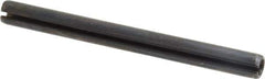 Made in USA - 5/16" Diam x 3-1/2" Long Slotted Spring Pin - Grade 1070-1090 Alloy Steel, Black Oxide Finish - Exact Industrial Supply