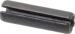 Made in USA - 3/8" Diam x 1-1/4" Long Slotted Spring Pin - Grade 1070-1090 Alloy Steel, Black Oxide Finish - Exact Industrial Supply