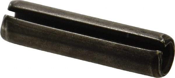 Made in USA - 3/8" Diam x 1-1/2" Long Slotted Spring Pin - Grade 1070-1090 Alloy Steel, Black Oxide Finish - Exact Industrial Supply