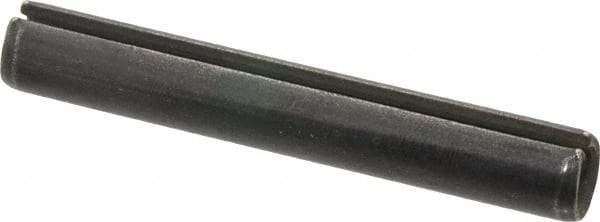 Made in USA - 3/8" Diam x 2-1/2" Long Slotted Spring Pin - Grade 1070-1090 Alloy Steel, Black Oxide Finish - Exact Industrial Supply