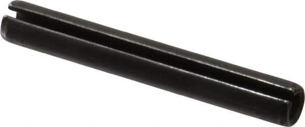 Made in USA - 3/8" Diam x 2-3/4" Long Slotted Spring Pin - Grade 1070-1090 Alloy Steel, Black Oxide Finish - Exact Industrial Supply