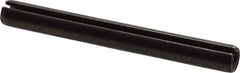 Made in USA - 3/8" Diam x 3-1/2" Long Slotted Spring Pin - Grade 1070-1090 Alloy Steel, Black Oxide Finish - Exact Industrial Supply