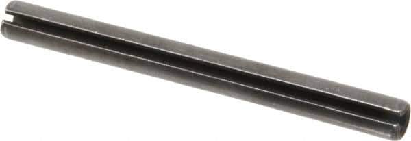 Made in USA - 3/8" Diam x 4" Long Slotted Spring Pin - Grade 1070-1090 Alloy Steel, Black Oxide Finish - Exact Industrial Supply