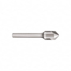 SGS - 3/8" Head Diam, 1/4" Shank Diam, 3 Flute 90° Solid Carbide Countersink - Exact Industrial Supply