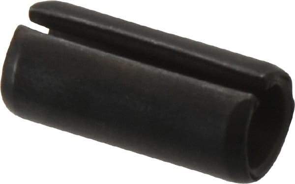 Made in USA - 7/16" Diam x 1" Long Slotted Spring Pin - Grade 1070-1090 Alloy Steel, Black Oxide Finish - Exact Industrial Supply